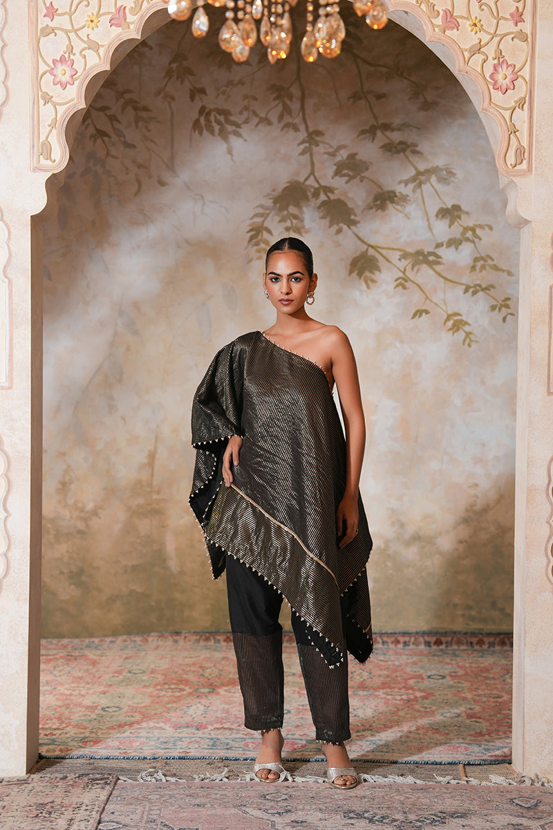 Kohl Tissue Silk Kaftan Set