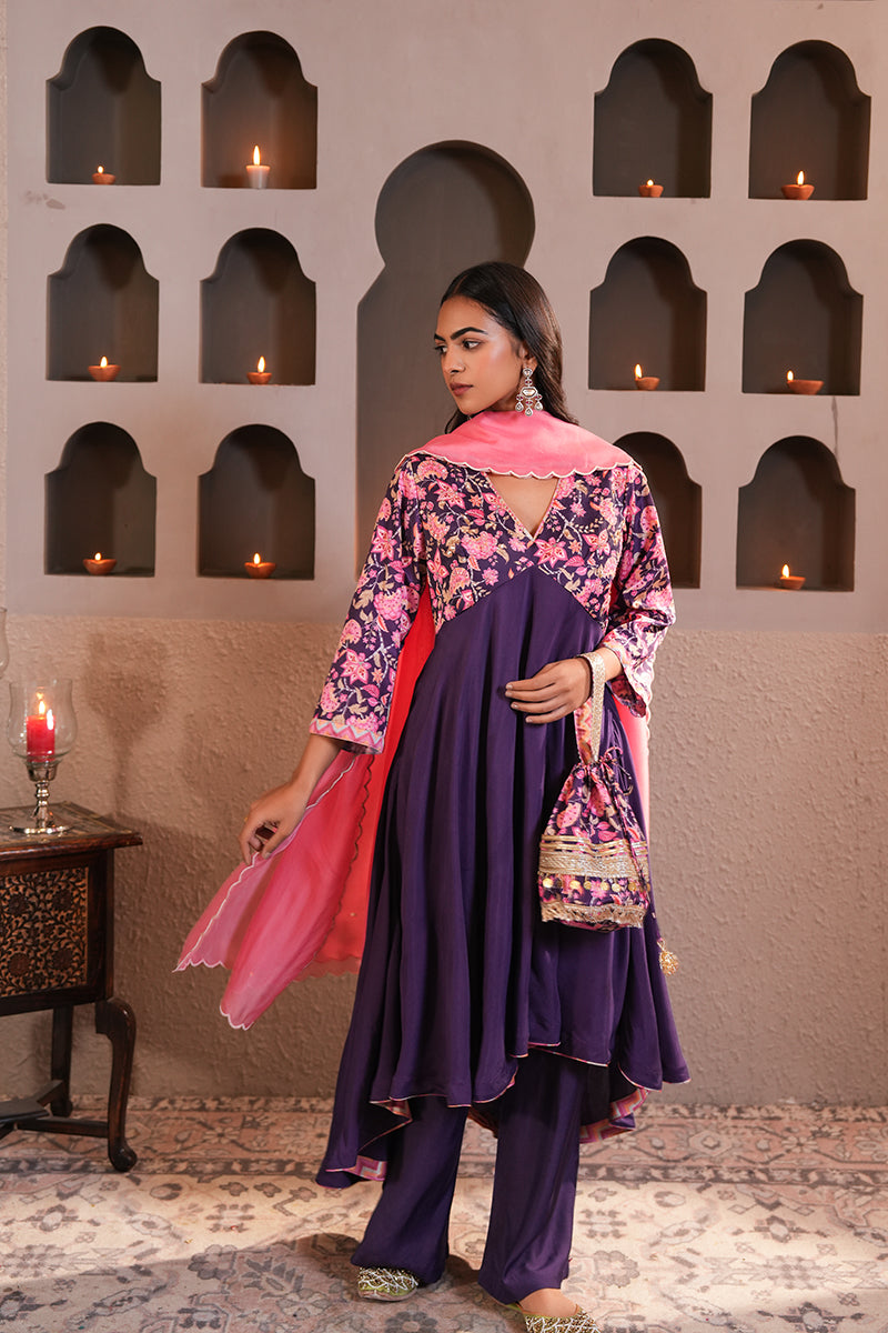 Banafshi Chintz Anarkali Set
