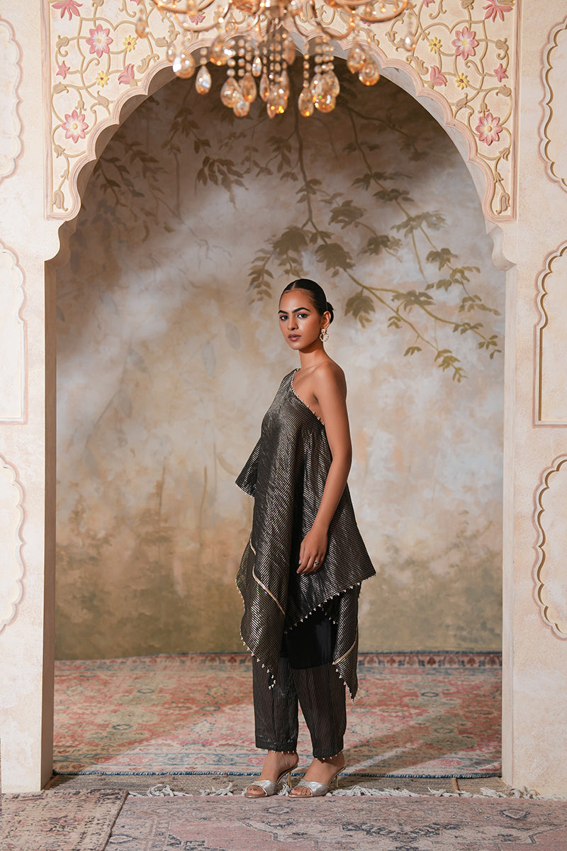 Kohl Tissue Silk Kaftan Set