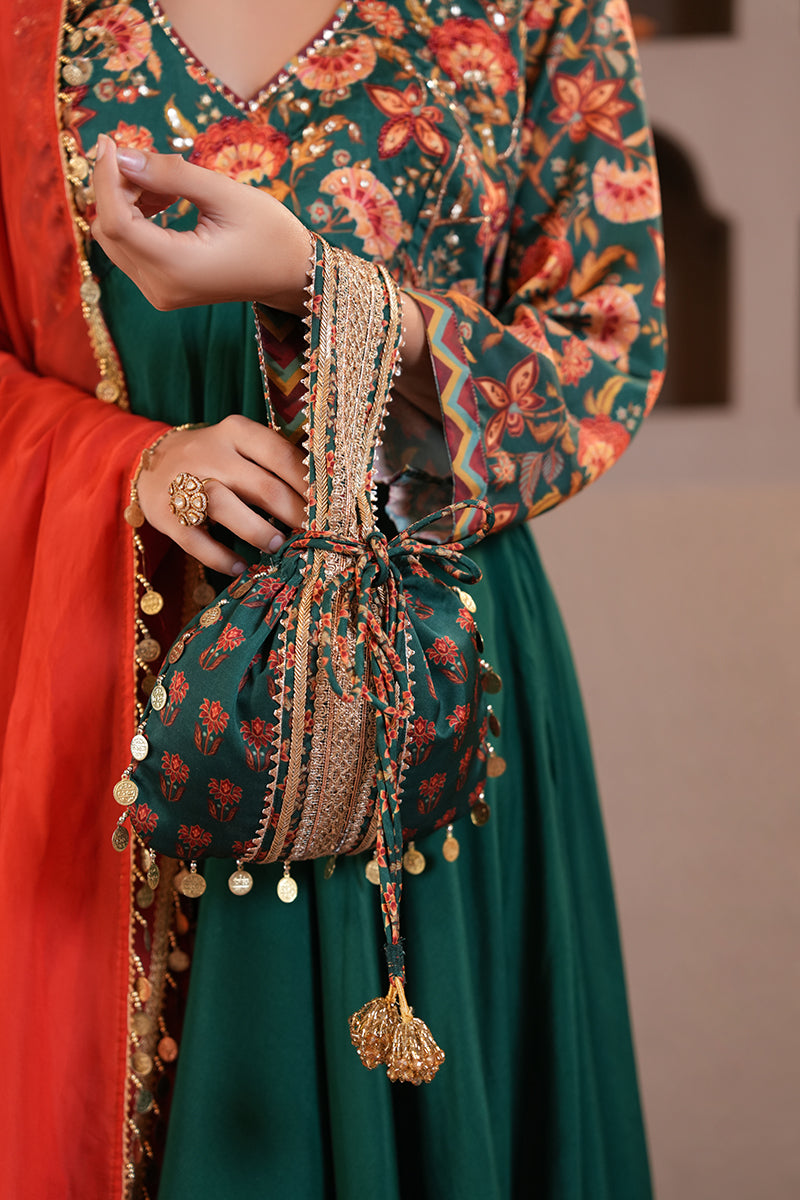 Sabz Chintz Anarkali Set
