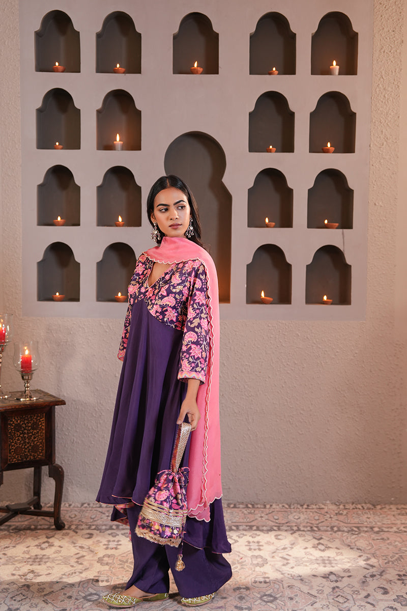 Banafshi Chintz Anarkali Set