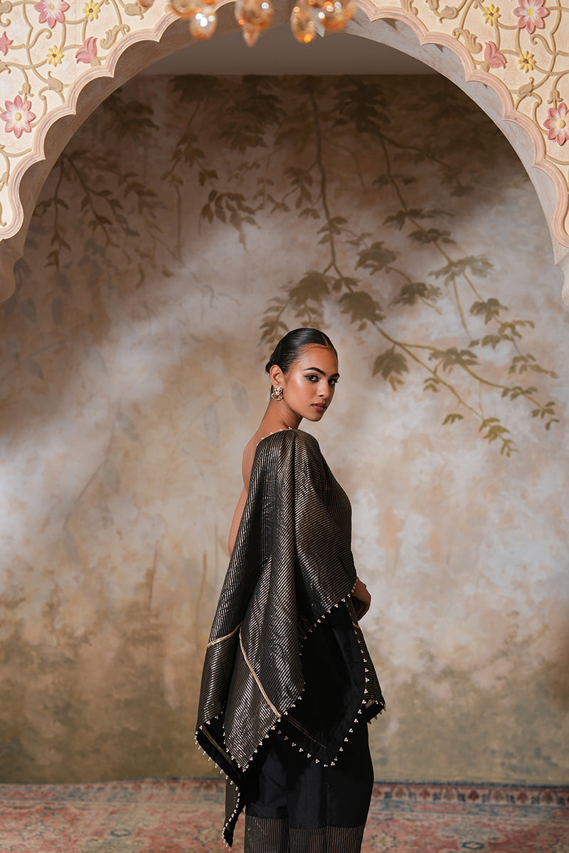 Kohl Tissue Silk Kaftan Set