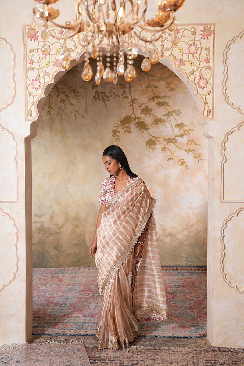 Shweta Tripathi in Zarina Pearl Tissue Silk Saree