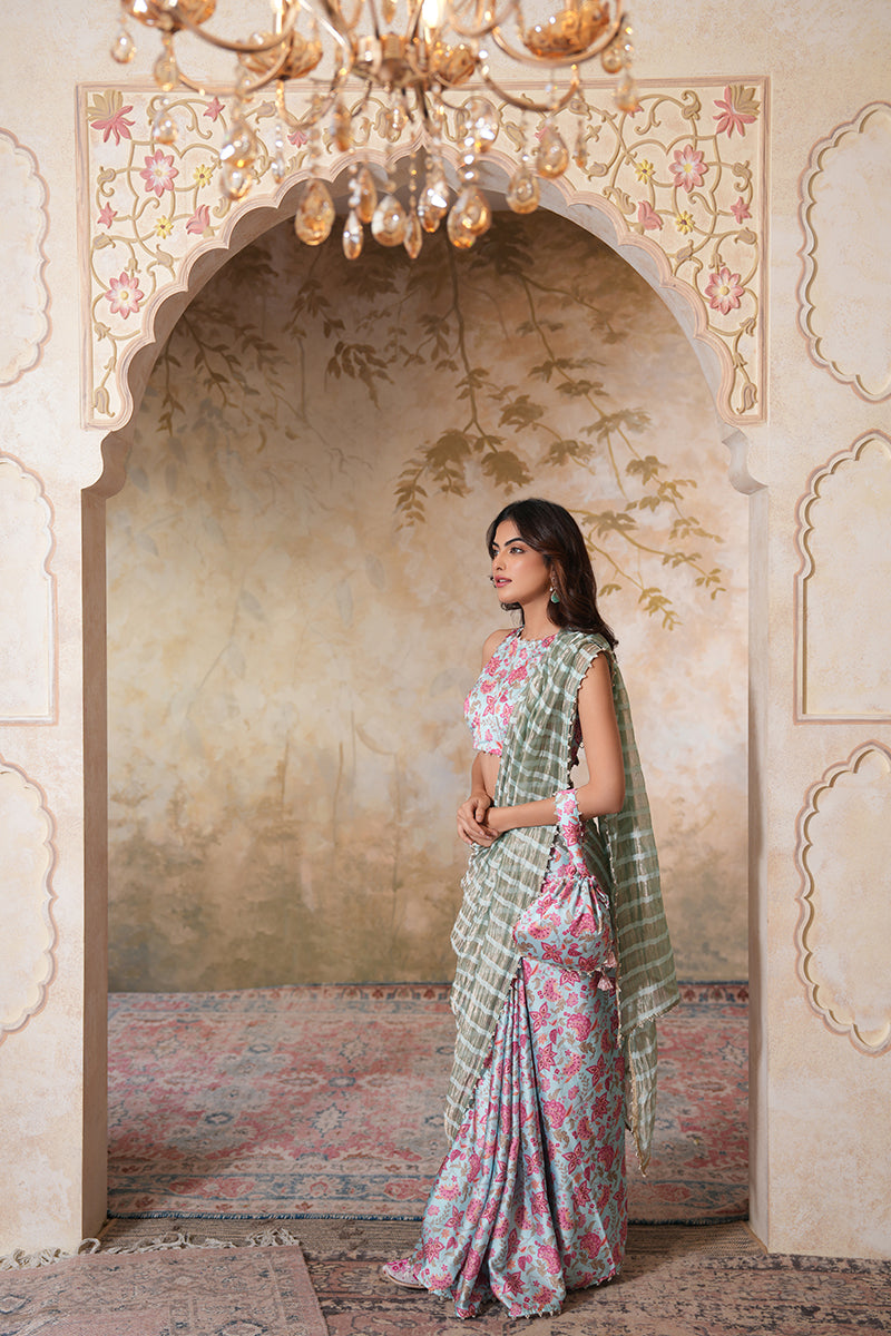 Gouri Grover in Seher Pearl Tissue Silk Saree