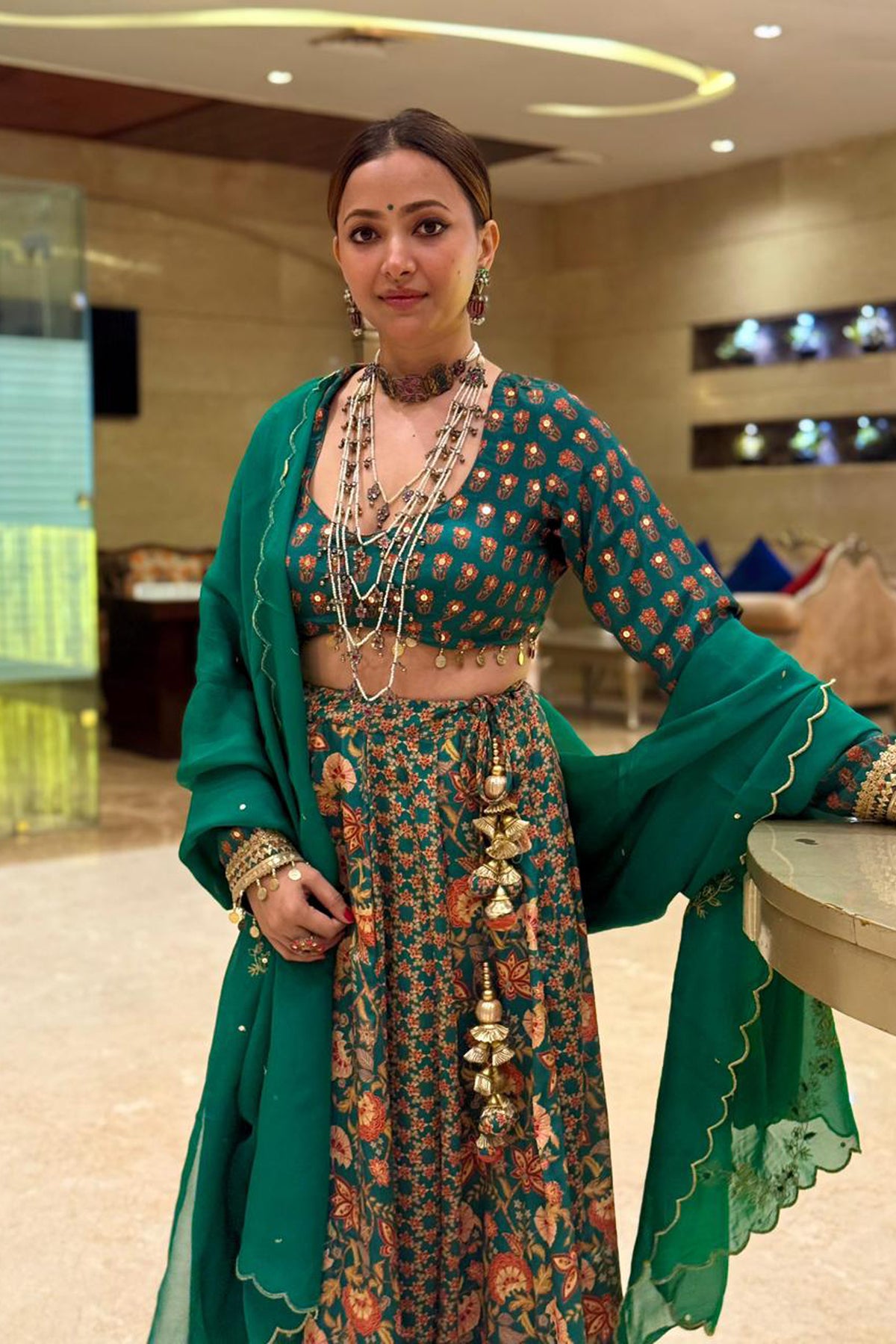 Shweta Basu Prasad in Mayuri Heer Lehenga Set