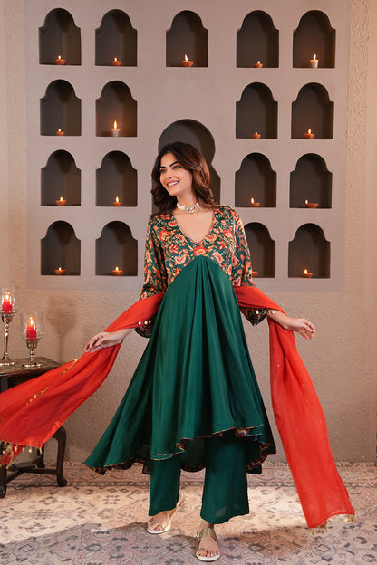Sabz Chintz Anarkali Set