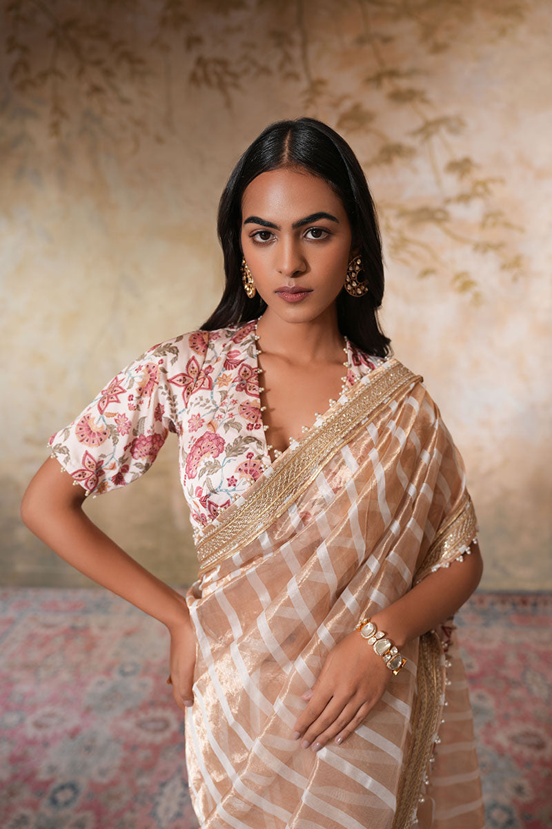Shweta Tripathi in Zarina Pearl Tissue Silk Saree