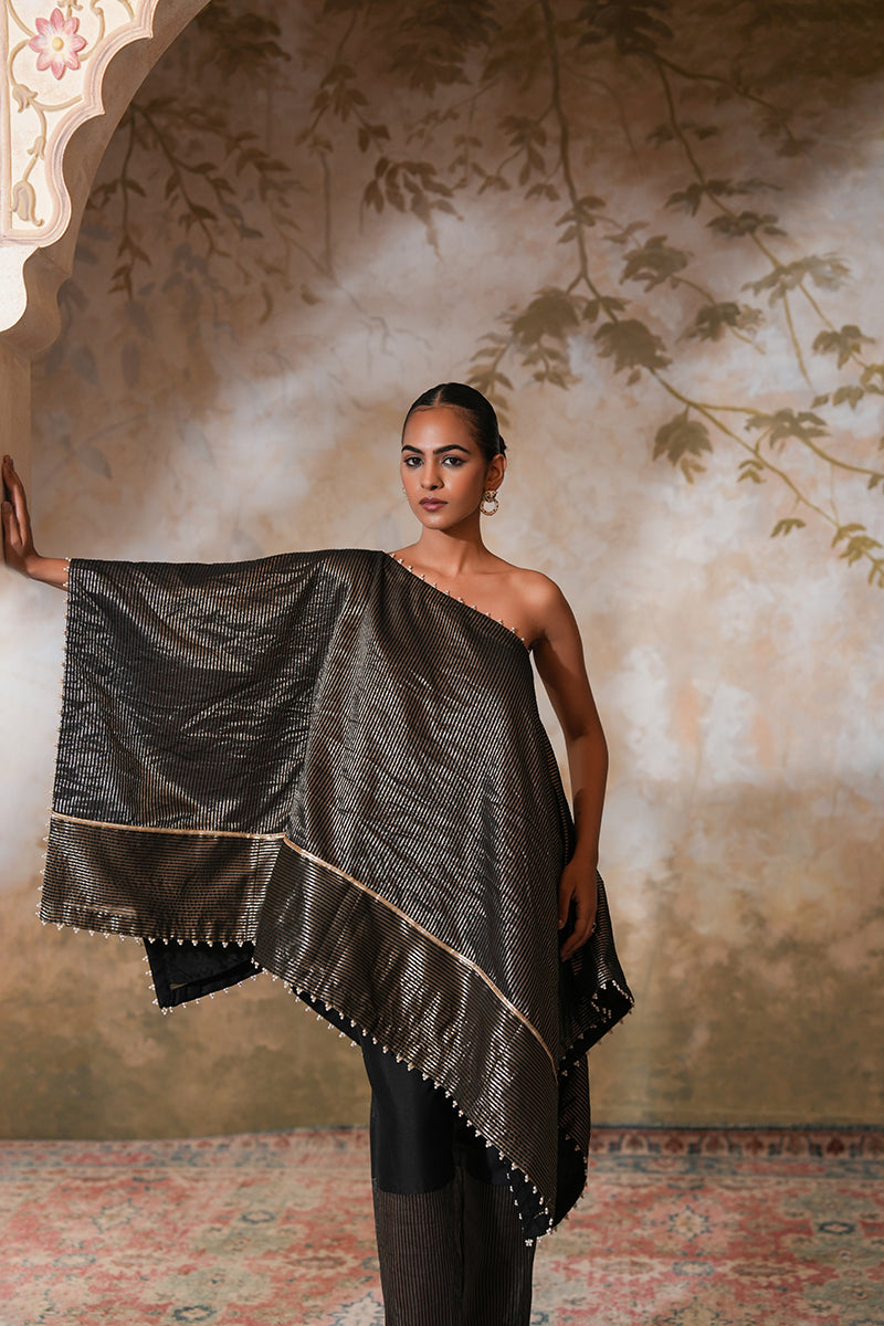 Kohl Tissue Silk Kaftan Set