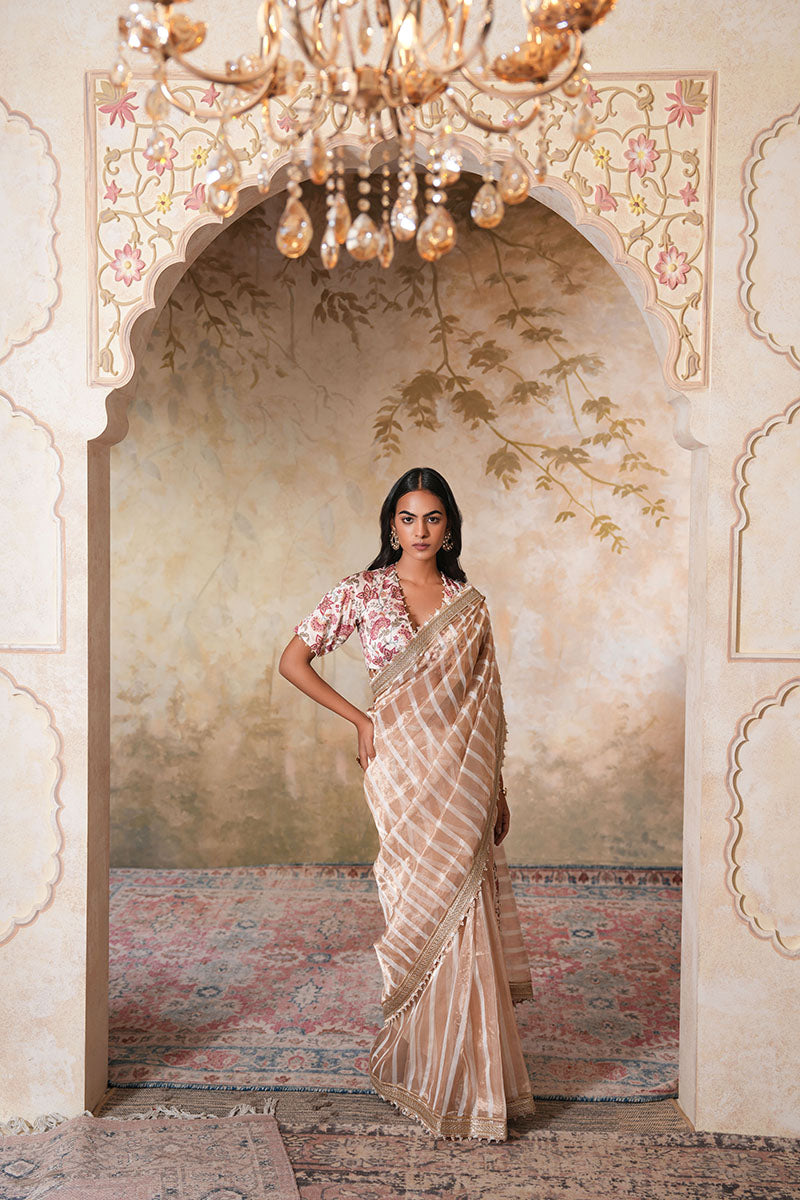 Shweta Tripathi in Zarina Pearl Tissue Silk Saree