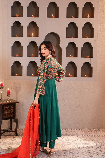 Sabz Chintz Anarkali Set