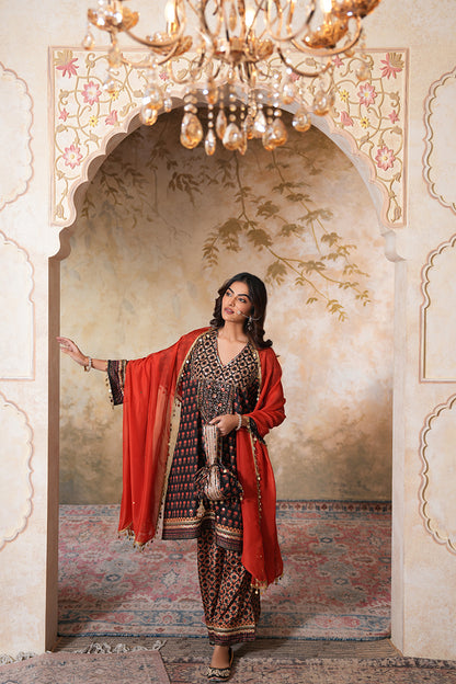 Siyah Sitara Kurta Set