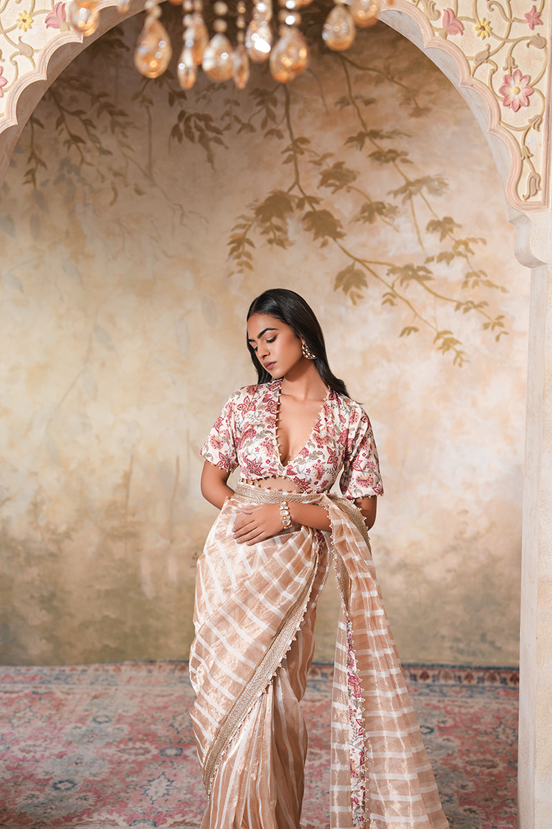 Shweta Tripathi in Zarina Pearl Tissue Silk Saree