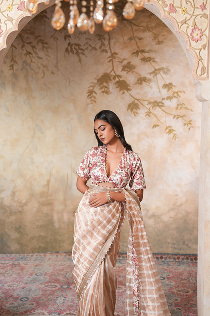 Shweta Tripathi in Zarina Pearl Tissue Silk Saree