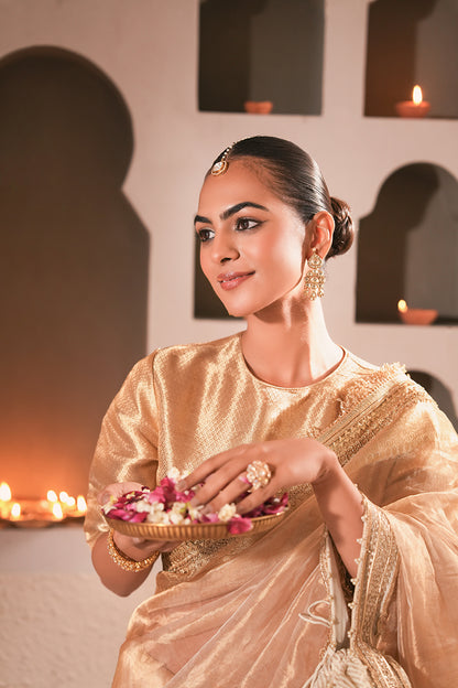 Shahi Gold Tissue Silk Saree
