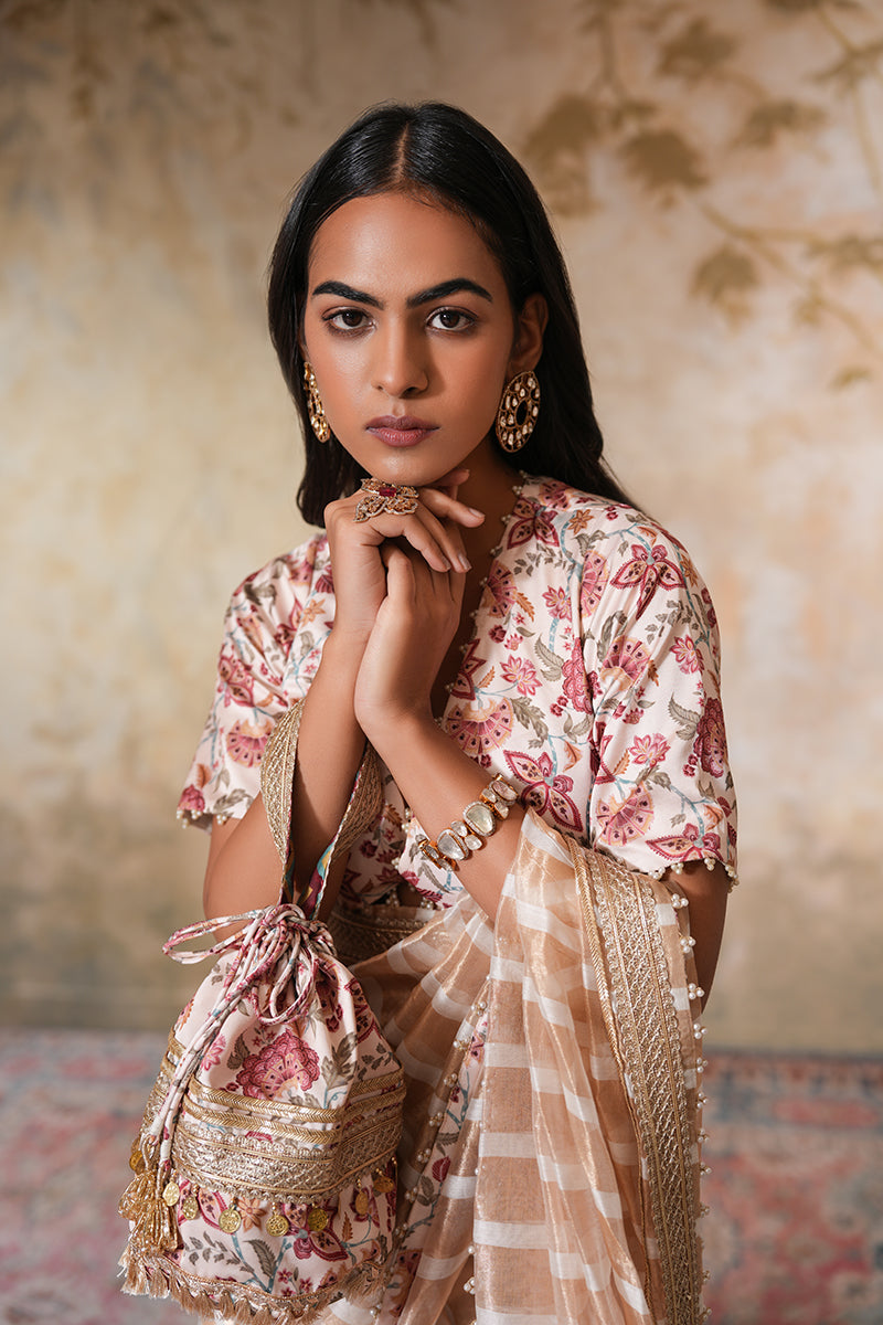 Shweta Tripathi in Zarina Pearl Tissue Silk Saree