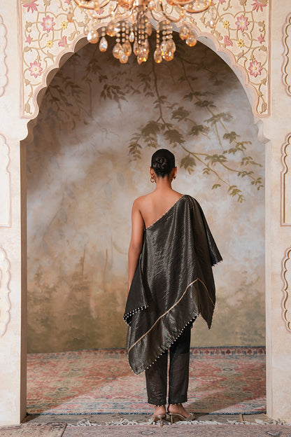 Kohl Tissue Silk Kaftan Set