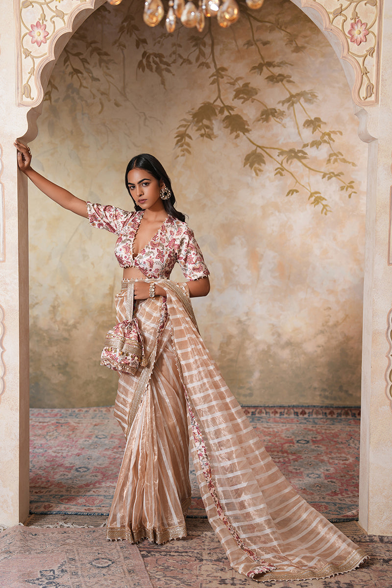 Shweta Tripathi in Zarina Pearl Tissue Silk Saree