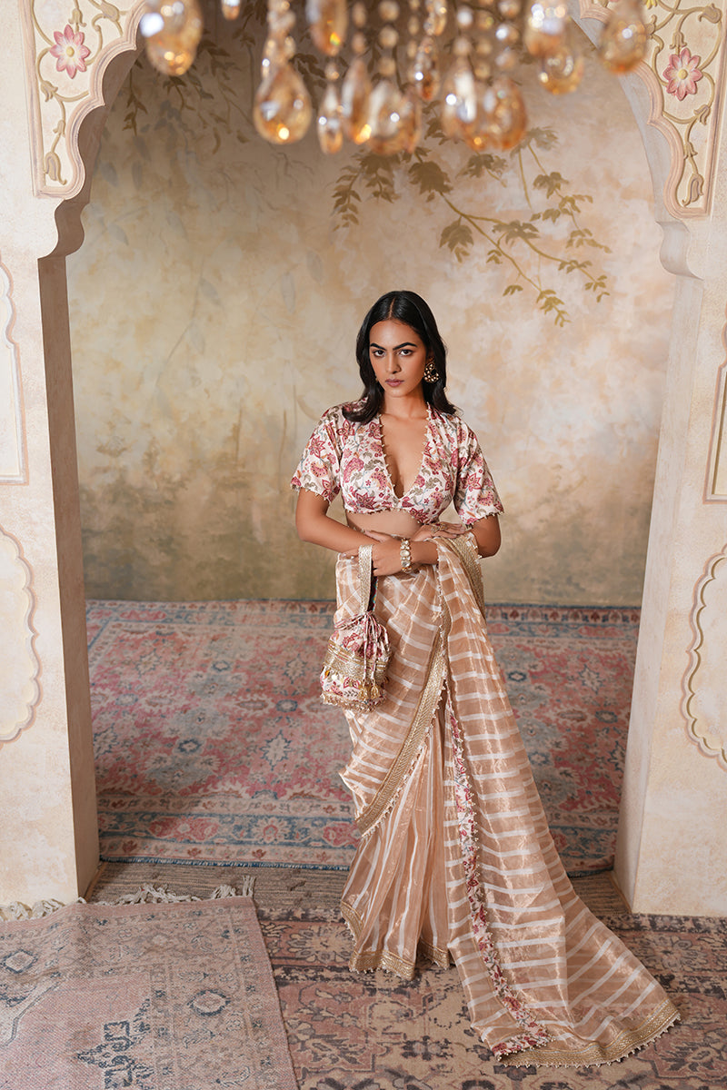 Shweta Tripathi in Zarina Pearl Tissue Silk Saree