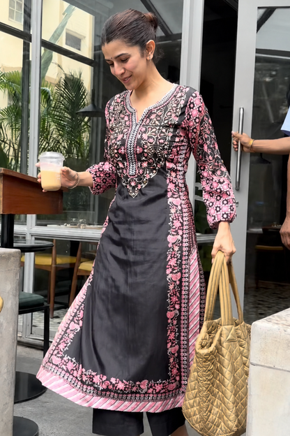 Nimrat Kaur in Khwaab Gulabi Kurta Set