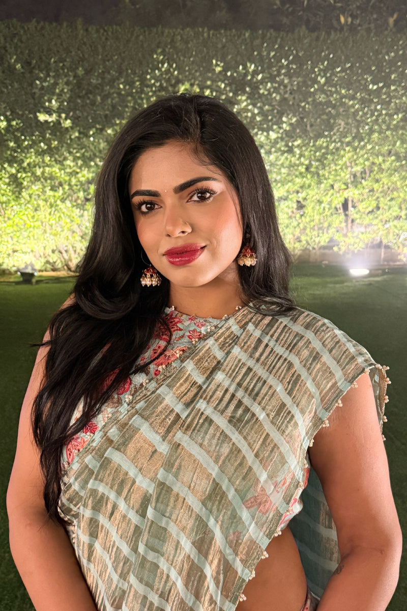 Maanvi Sharma in Seher Pearl Tissue Silk Saree