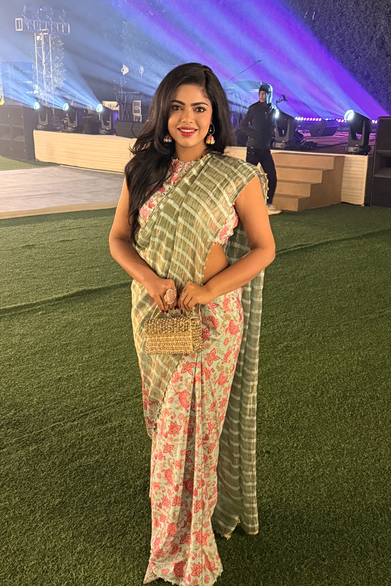 Maanvi Sharma in Seher Pearl Tissue Silk Saree