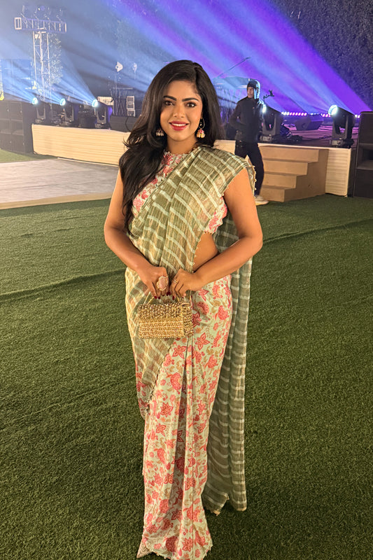 Maanvi Sharma in Seher Pearl Tissue Silk Saree