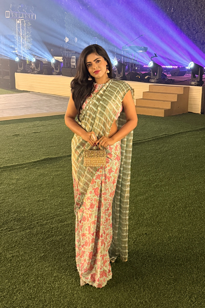 Maanvi Sharma in Seher Pearl Tissue Silk Saree