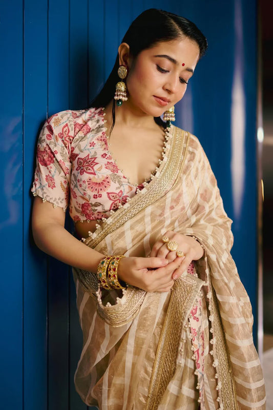 Shweta Tripathi in Zarina Pearl Tissue Silk Saree