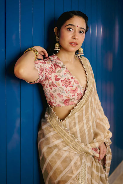Shweta Tripathi in Zarina Pearl Tissue Silk Saree